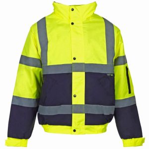 Hi Vis Bomber Jacket Yellow/Navy